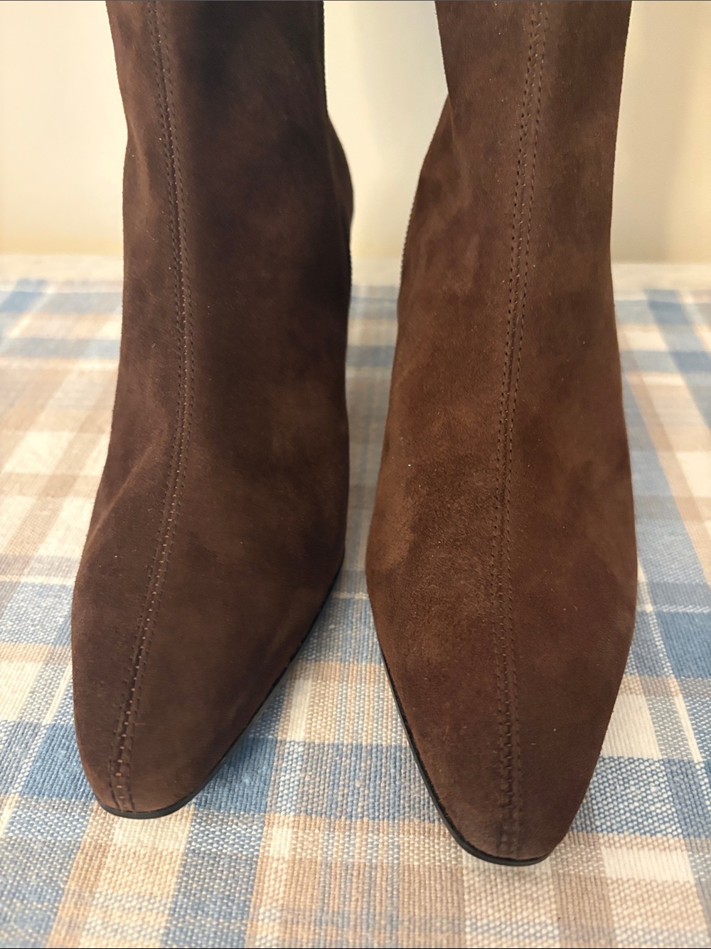 Proxy Brown Suede Ankle Boots with Gold Trim 7.5 - Picture 10 of 16